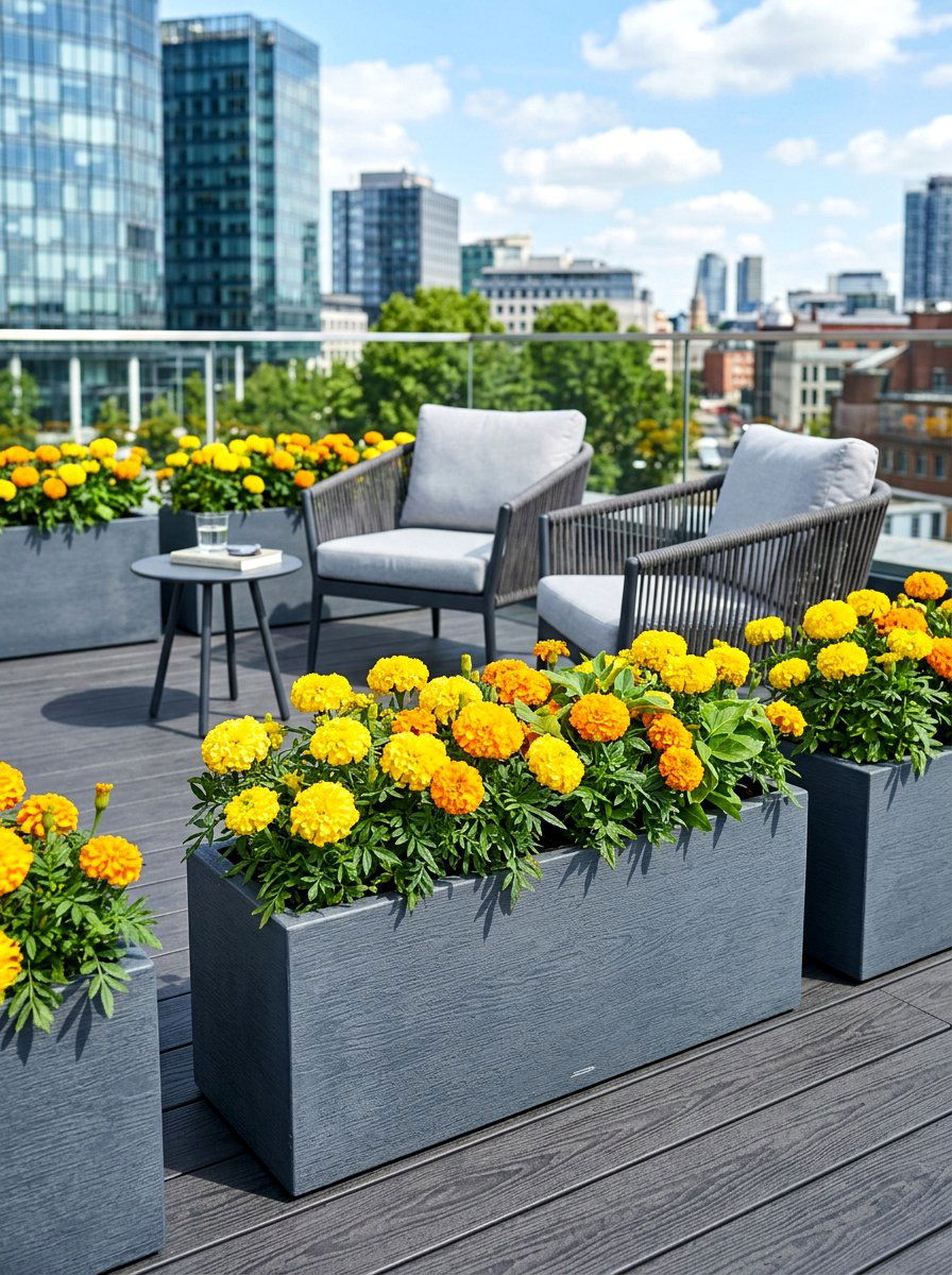 Slate Grey Composite Pots - 30 oversized planter curb appeal ideas
