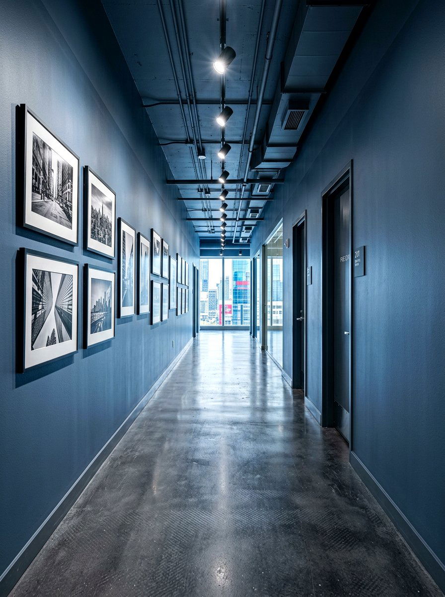 Slate Grey Hallway - 30 color drenched hallway ideas