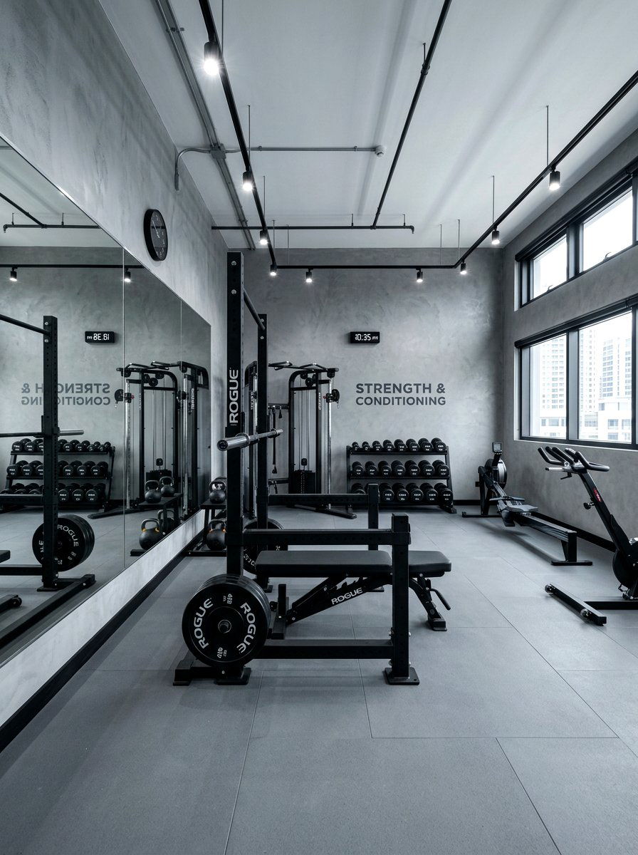 Slate Grey Home Gym - 30 fall color drench ideas