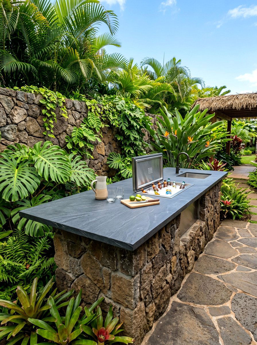 Slate Outdoor Counter - 30 outdoor countertop ideas
