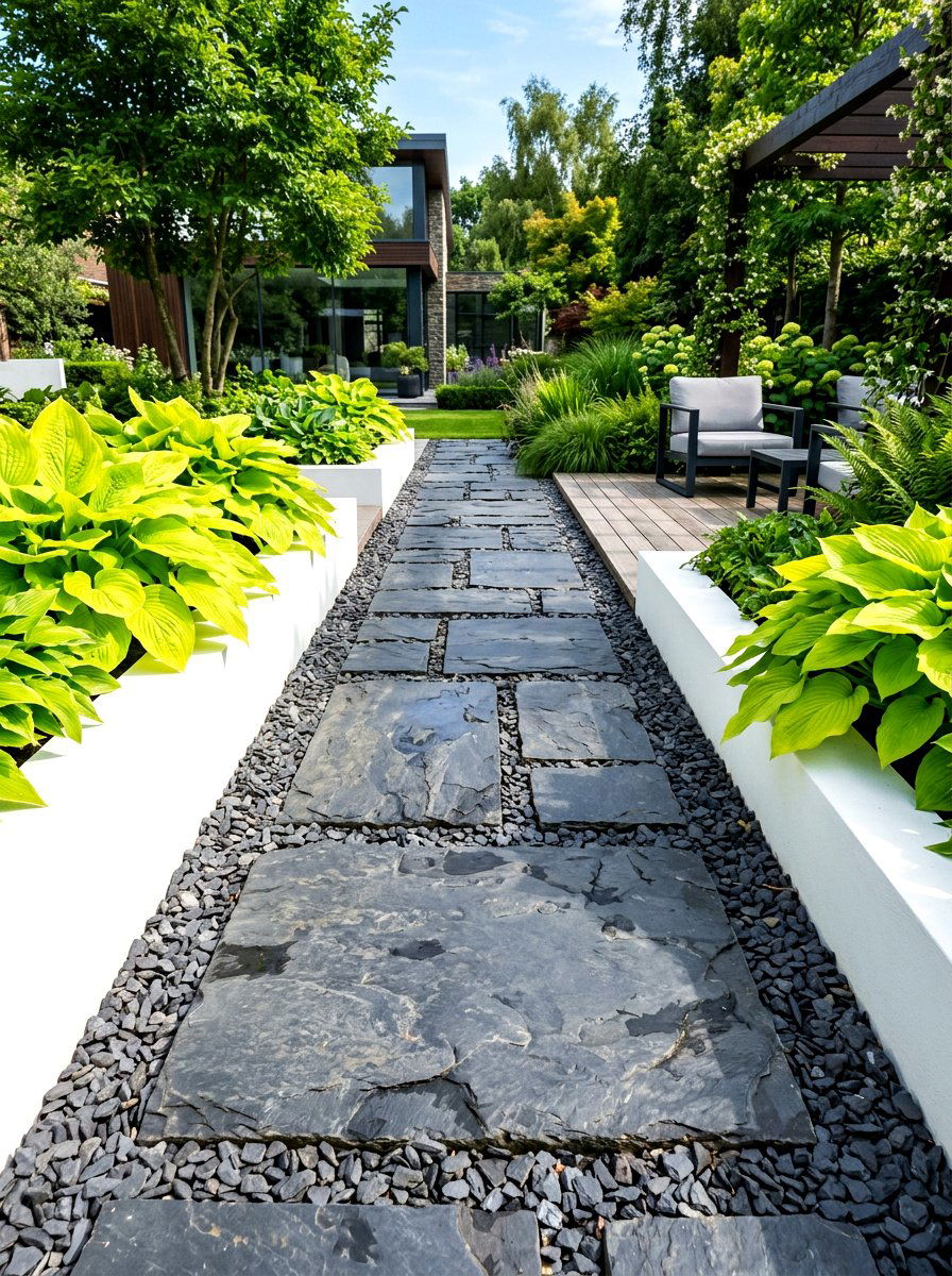 Slate Path - 30 raised bed path ideas