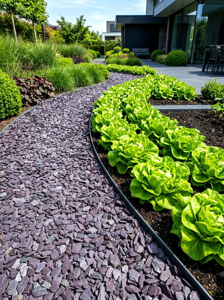 Slate Path - 30 vegetable garden path ideas