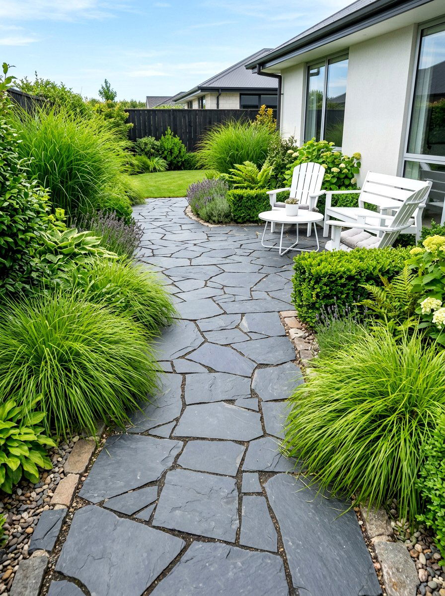 Slate Path - 30 garden path ideas