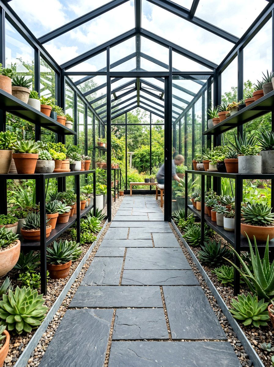 Slate Paver - 30 greenhouse path ideas
