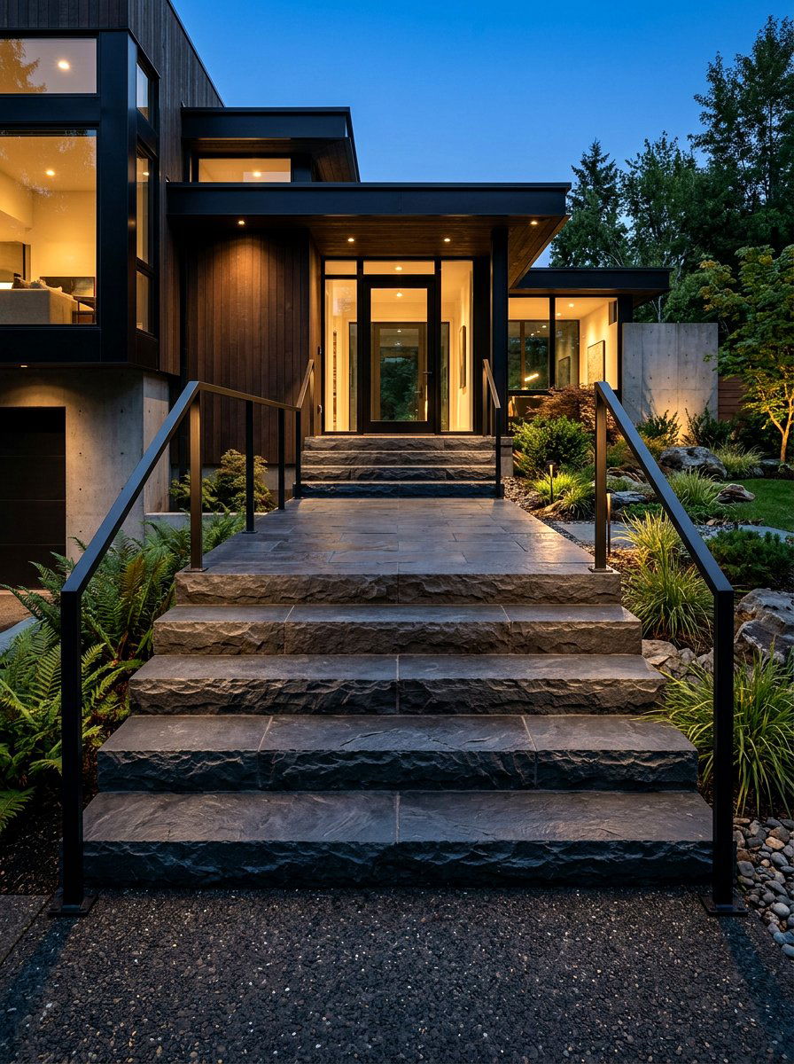Slate Porch Stairs - 30 porch step ideas
