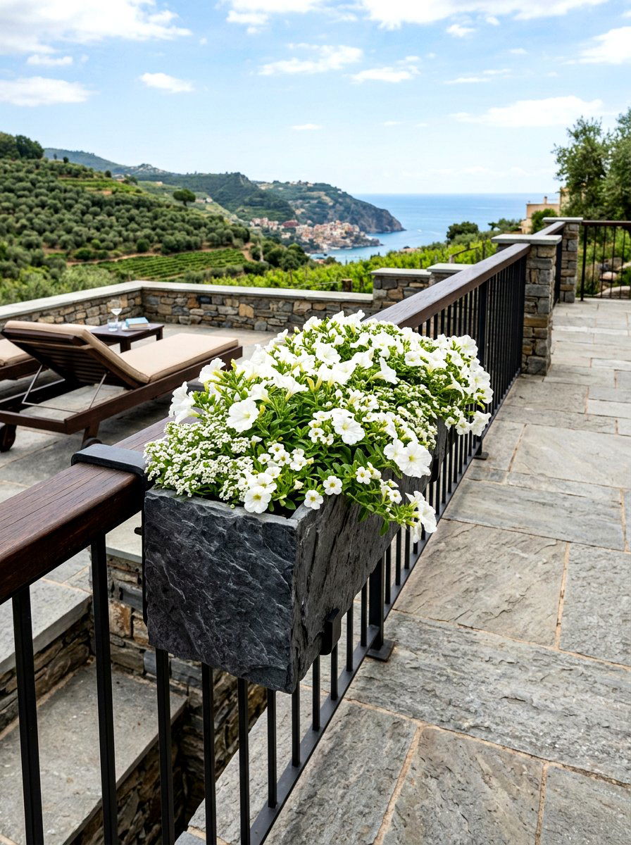 Slate Railing Planter Box - 30 railing planter box ideas