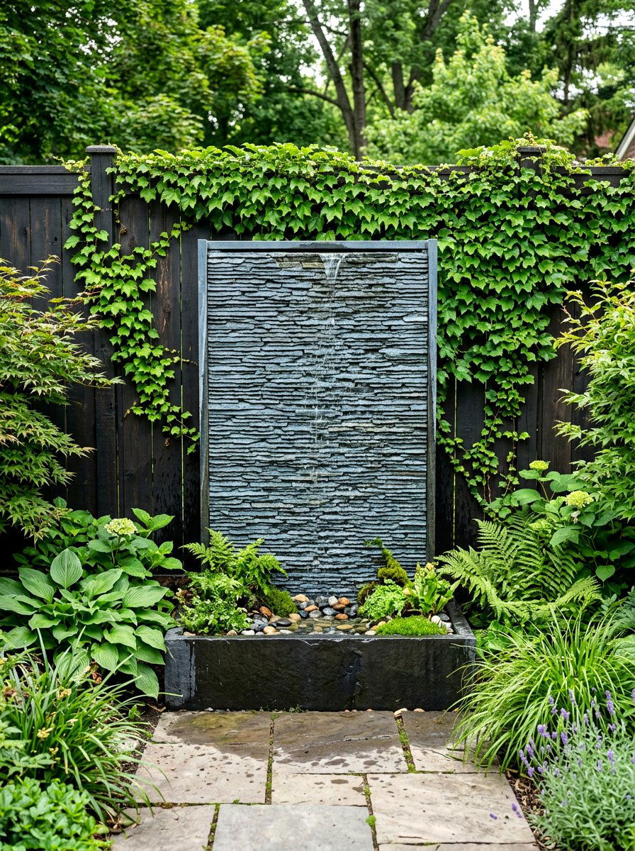 Slate Stacked Stone - 30 bubbling rock fountain ideas