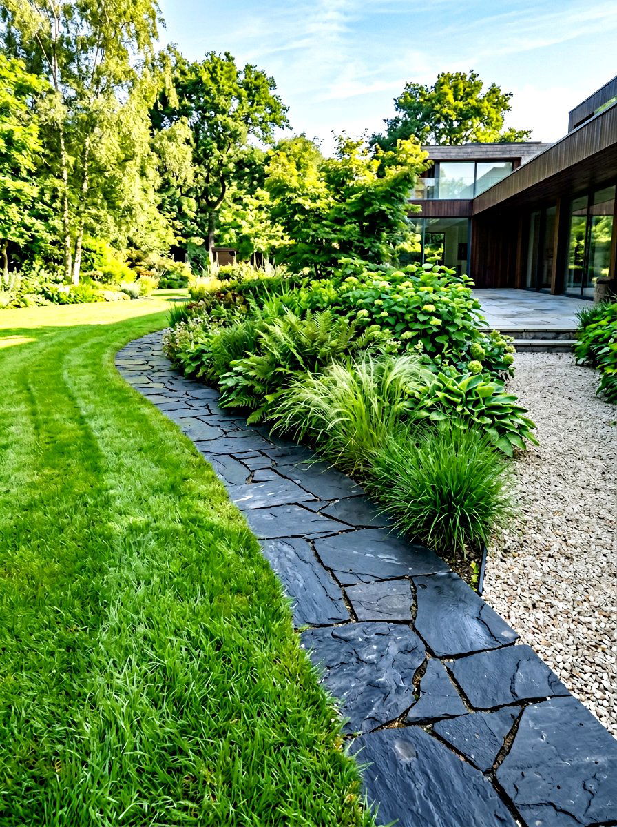 Slate Stone Border - 30 mow strip ideas