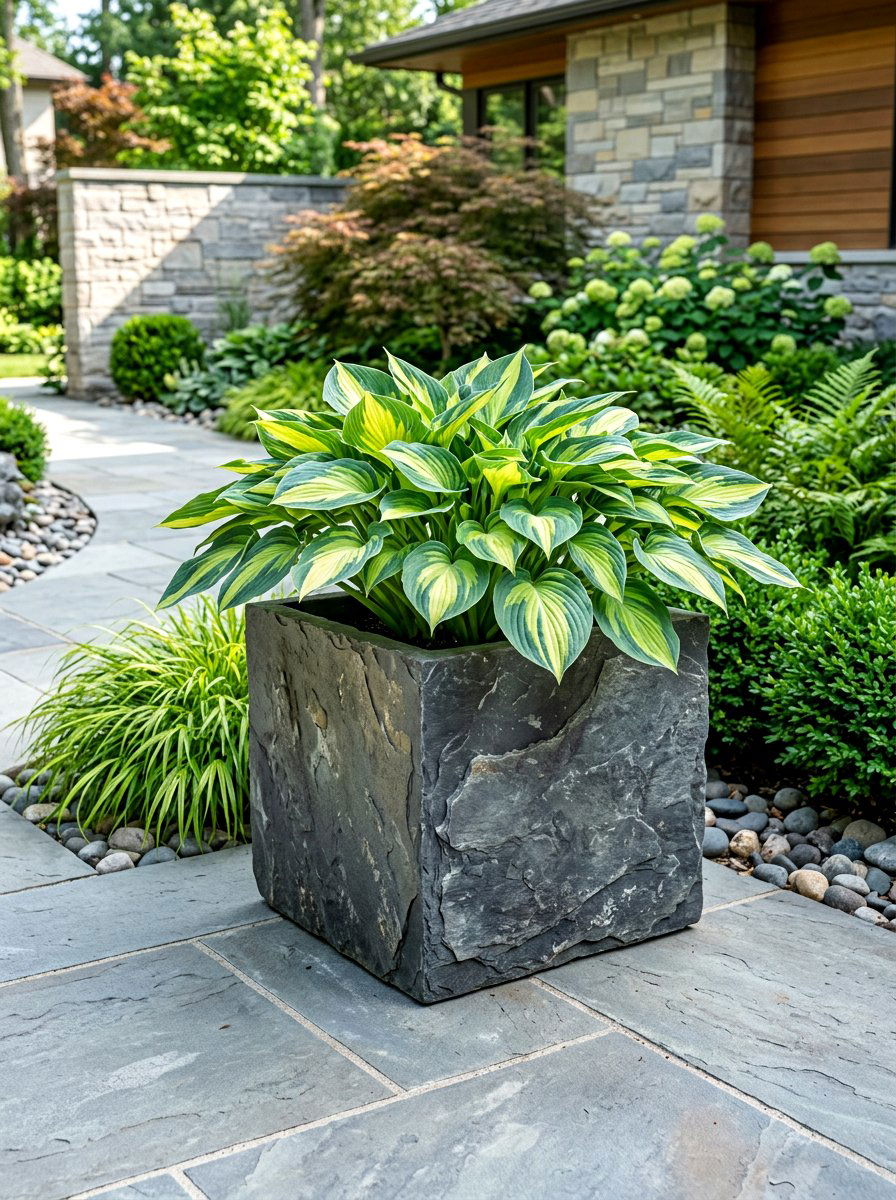 Slate Stone Planter - 30 backyard planter ideas