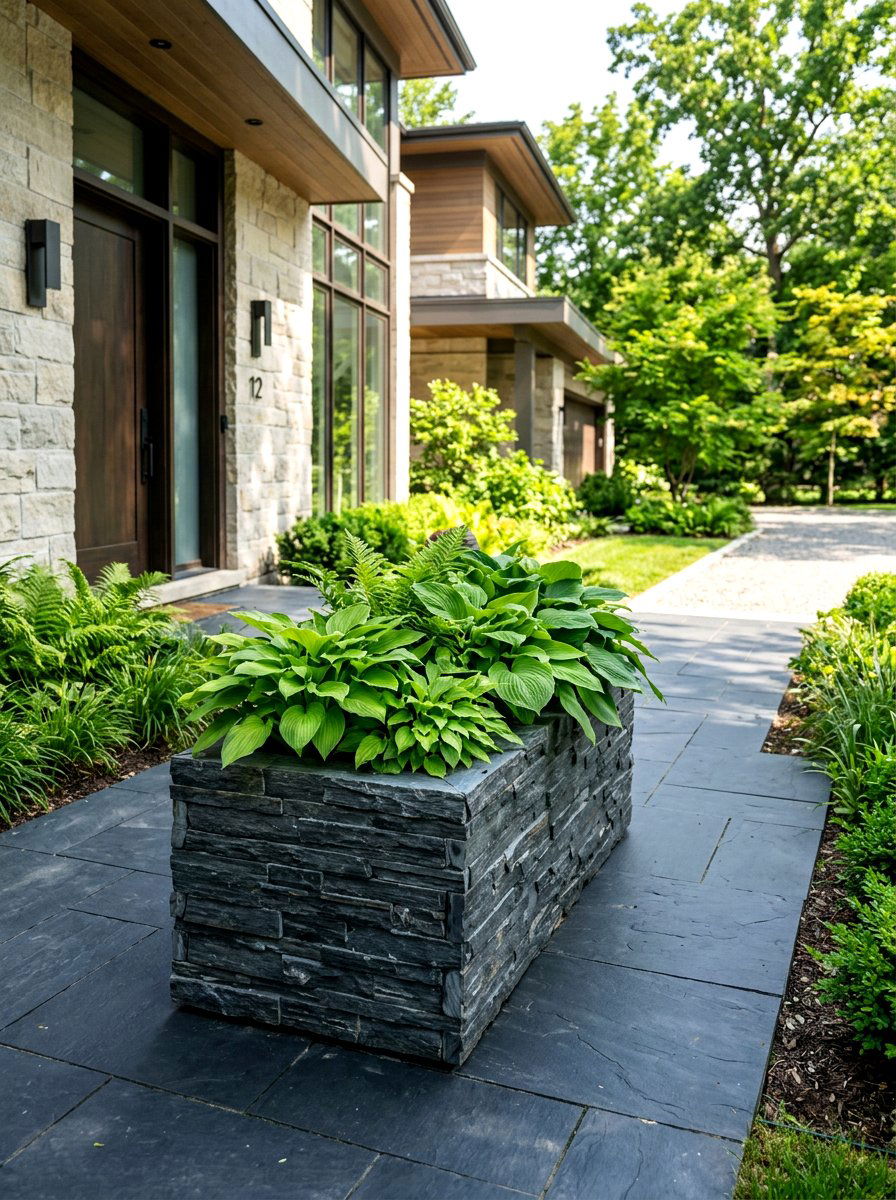 Slate Stone Rectangular Planter - 30 large planter ideas