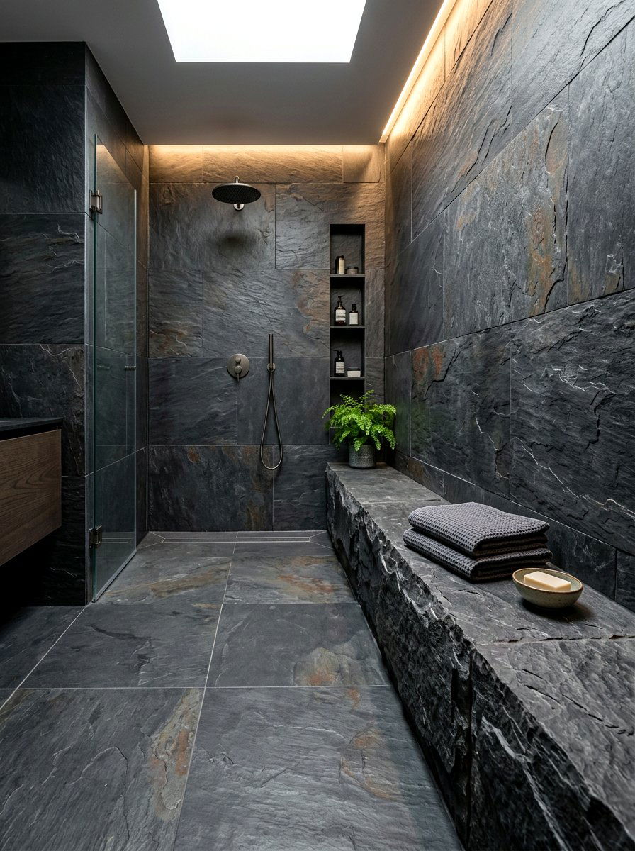 Slate Stone Texture - 30 steam shower ideas