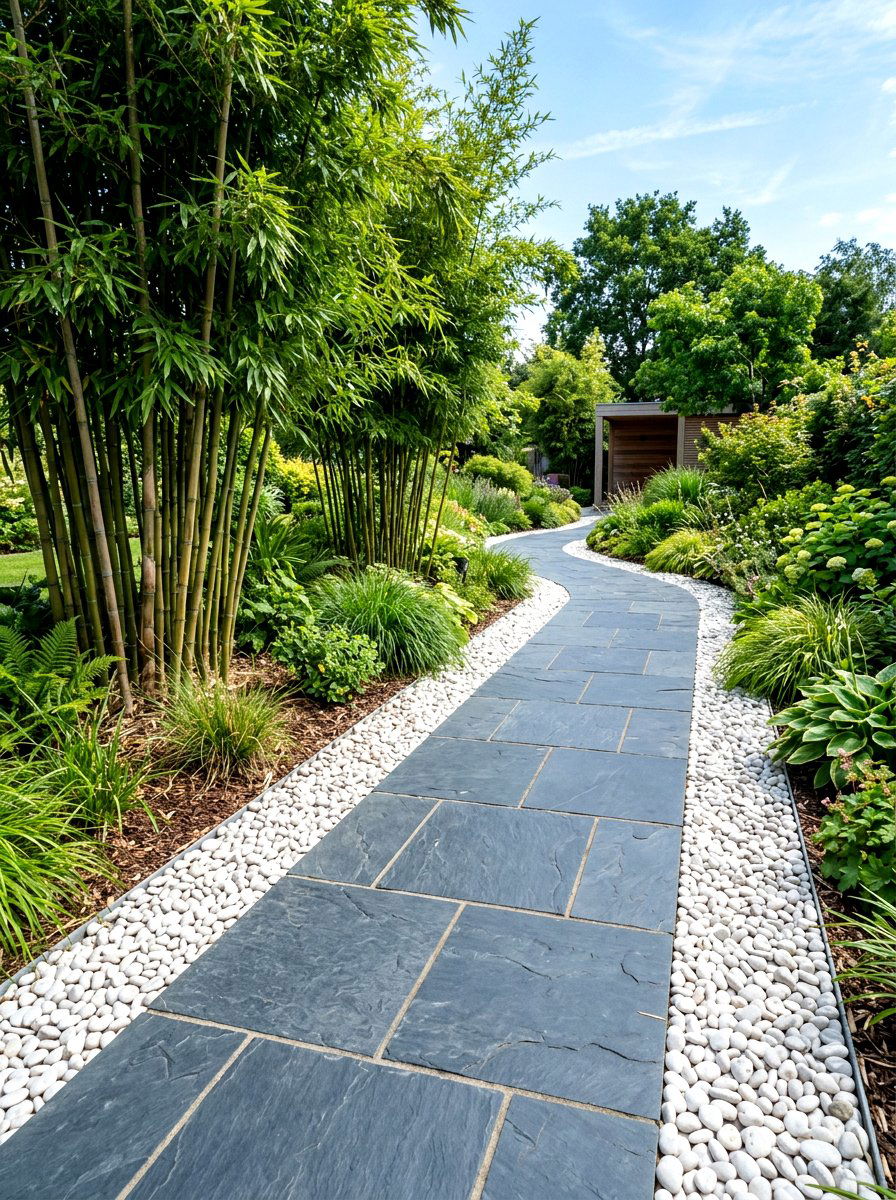 Slate Tile Garden Path - 30 path through garden ideas