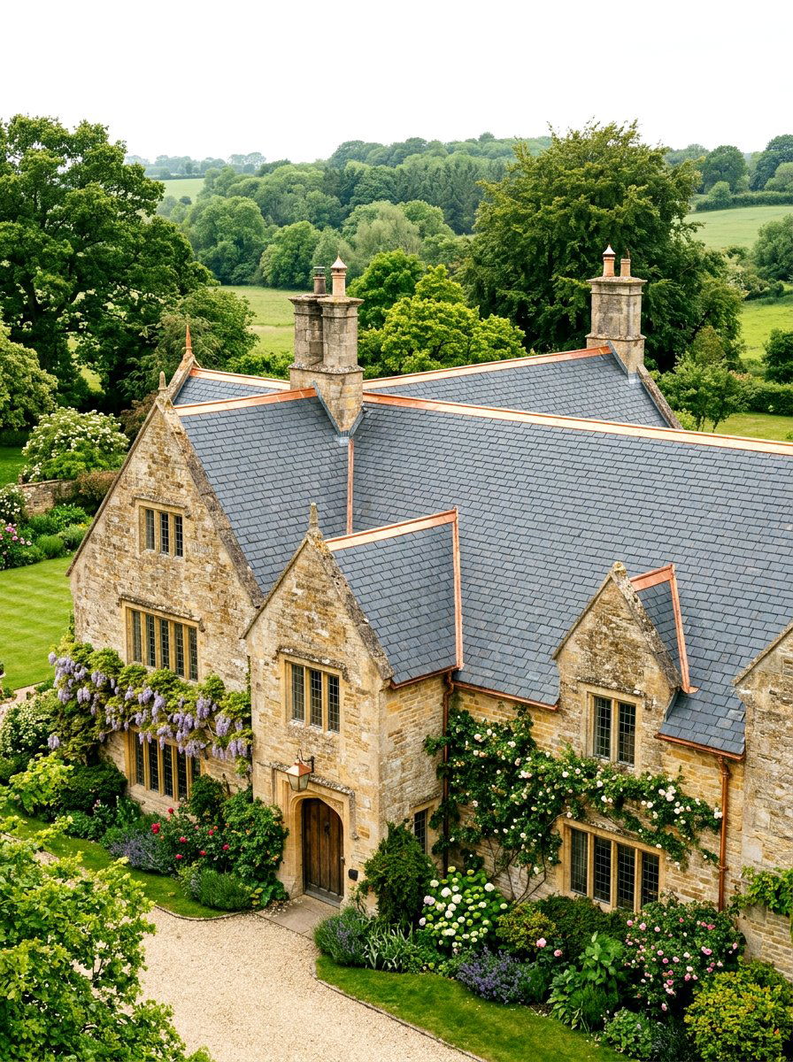 Slate Tile Roofing - 30 quiet luxury exterior ideas