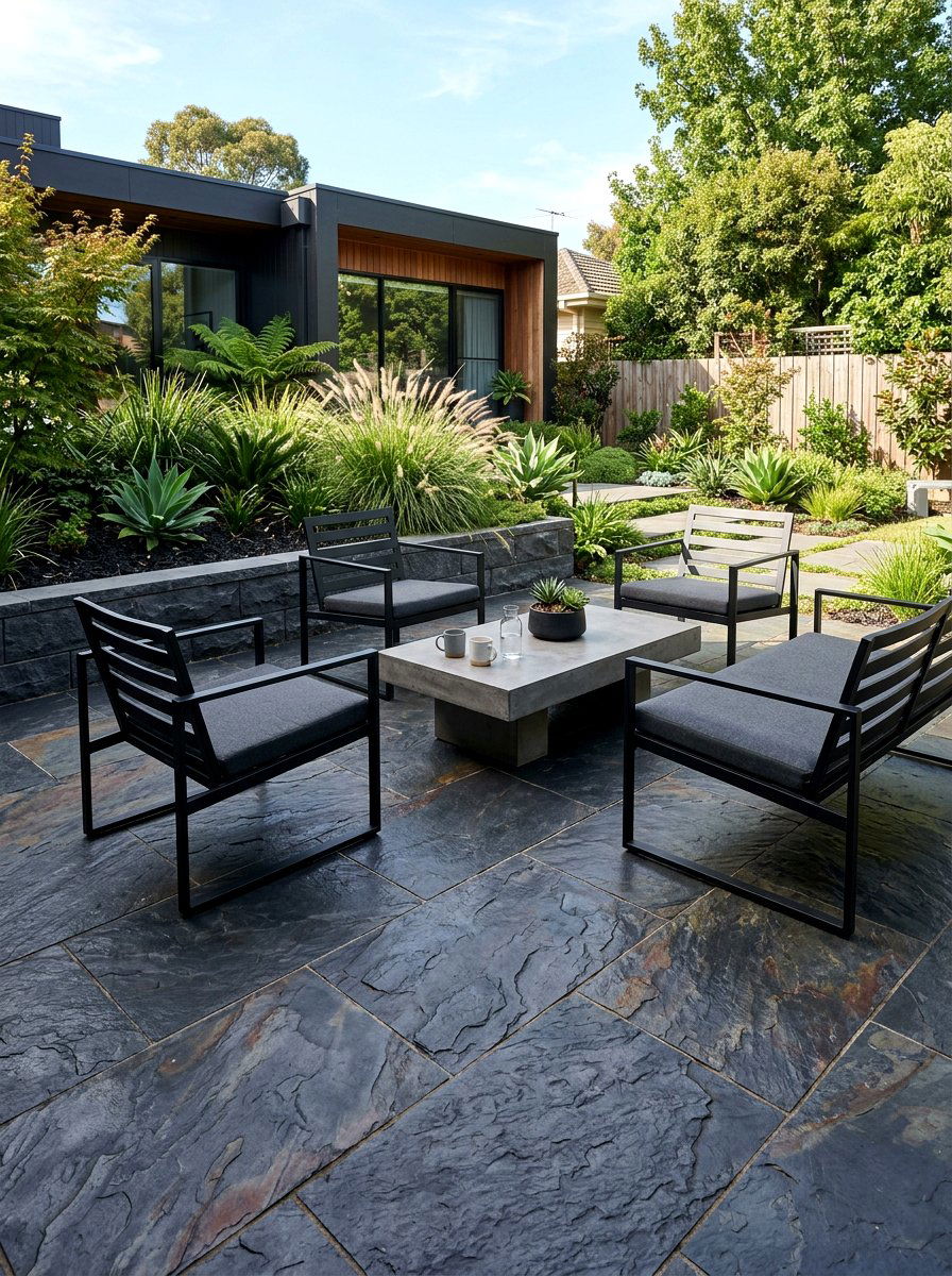Slate Tile - 30 patio flooring ideas