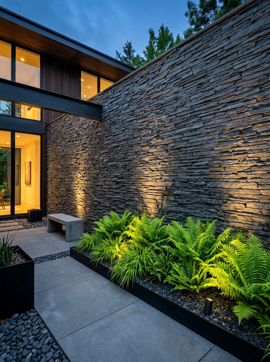 Slate Wall - 30 garden wall ideas