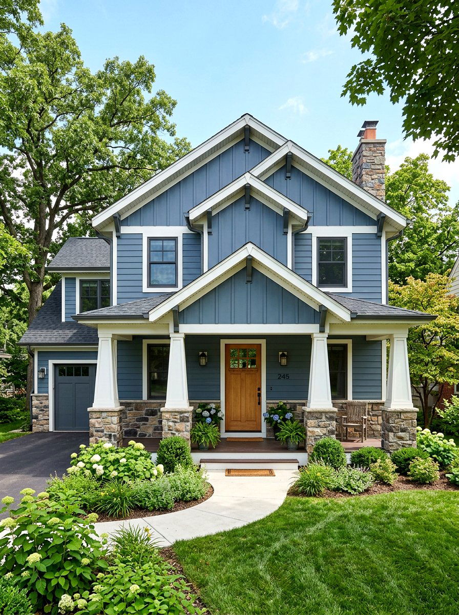Slate blue siding - 30 house siding color ideas