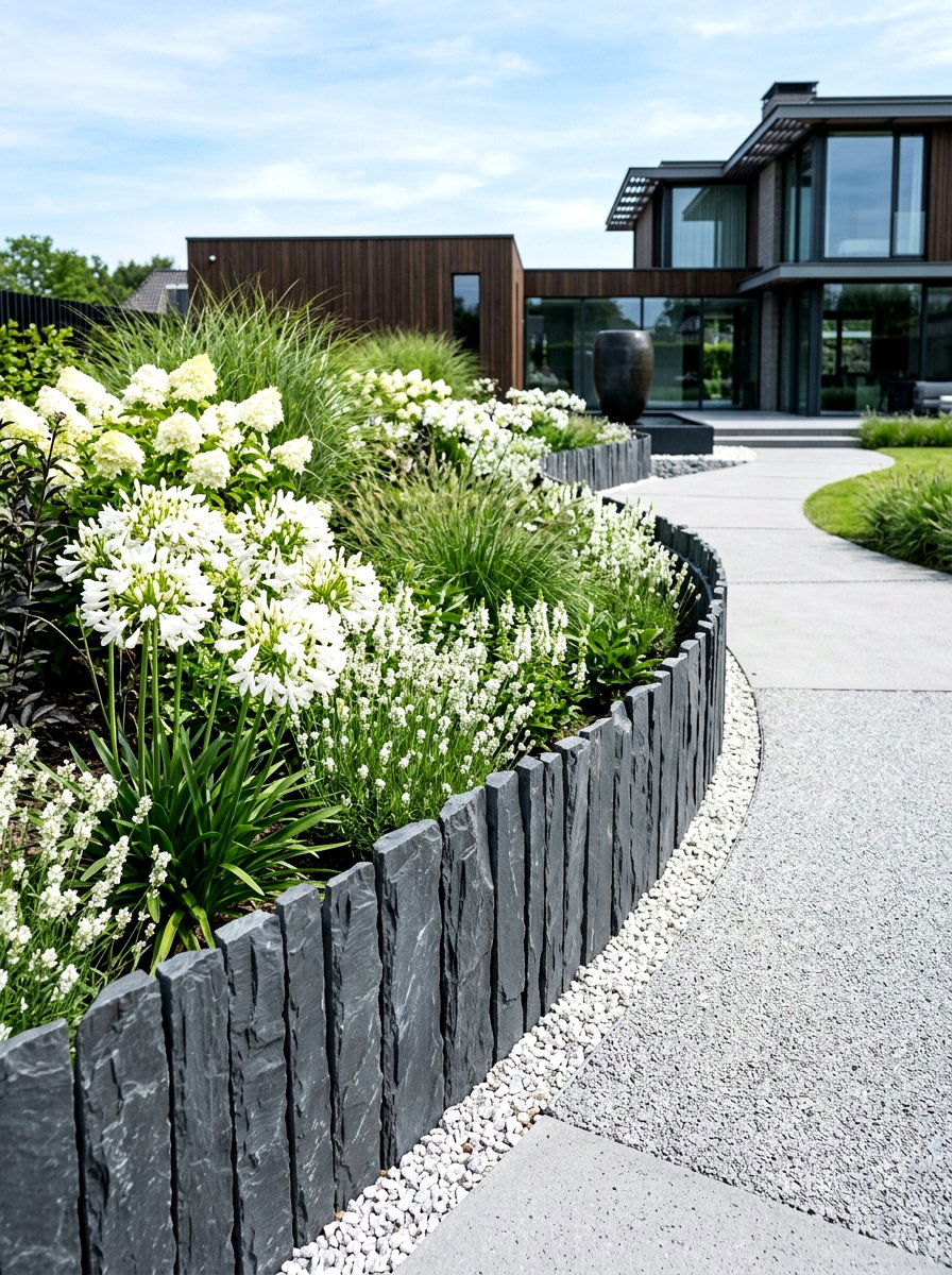 Slate garden border - 30 garden edging ideas