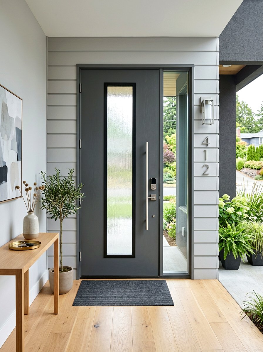 Slate gray front door - 30 front door color ideas