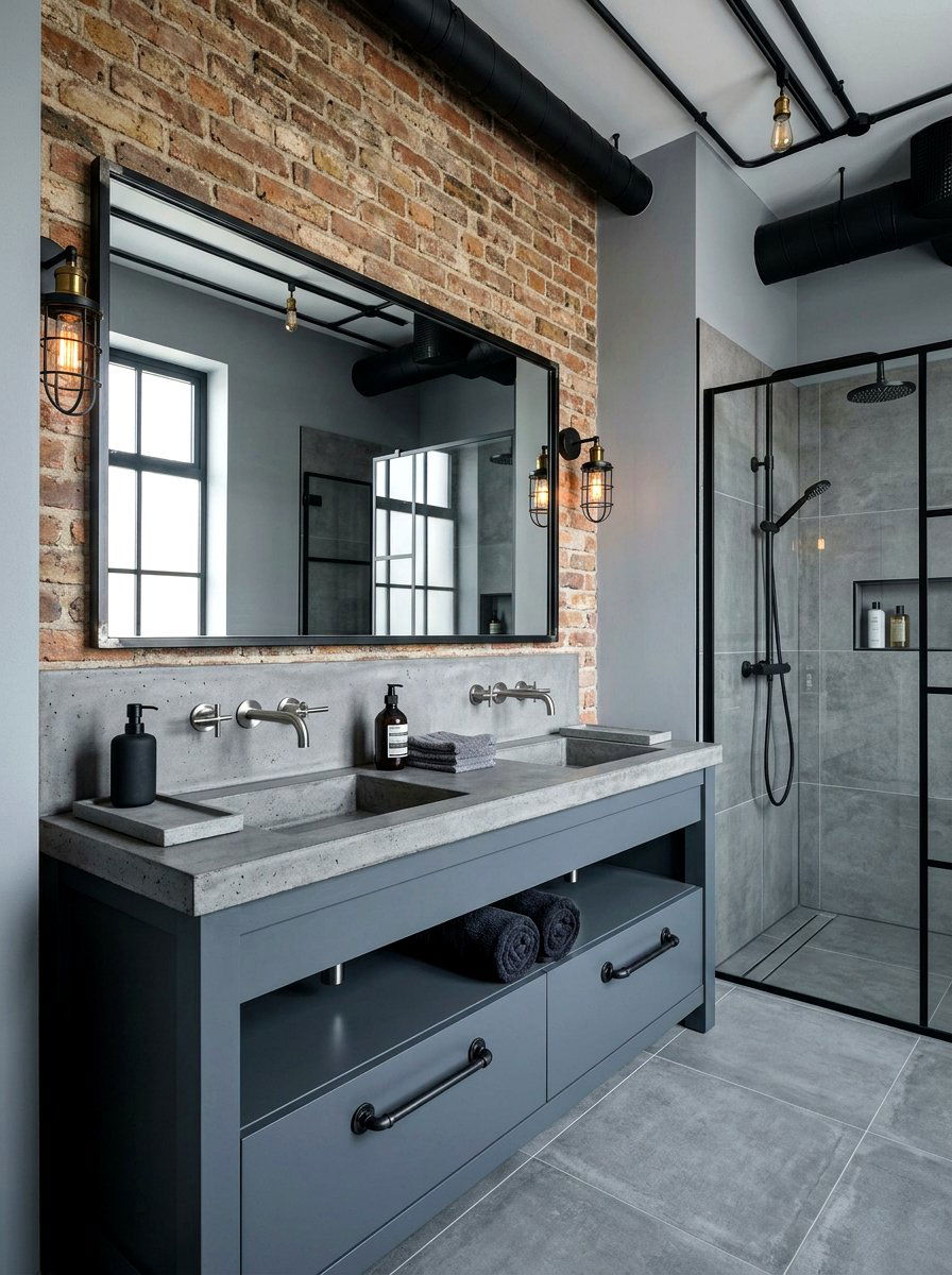 Slate grey bathroom vanity - 30 painted bathroom vanity ideas