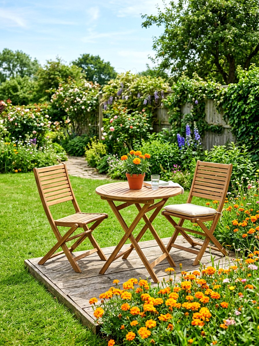 Slatted Folding Bistro Set - 30 folding bistro set ideas