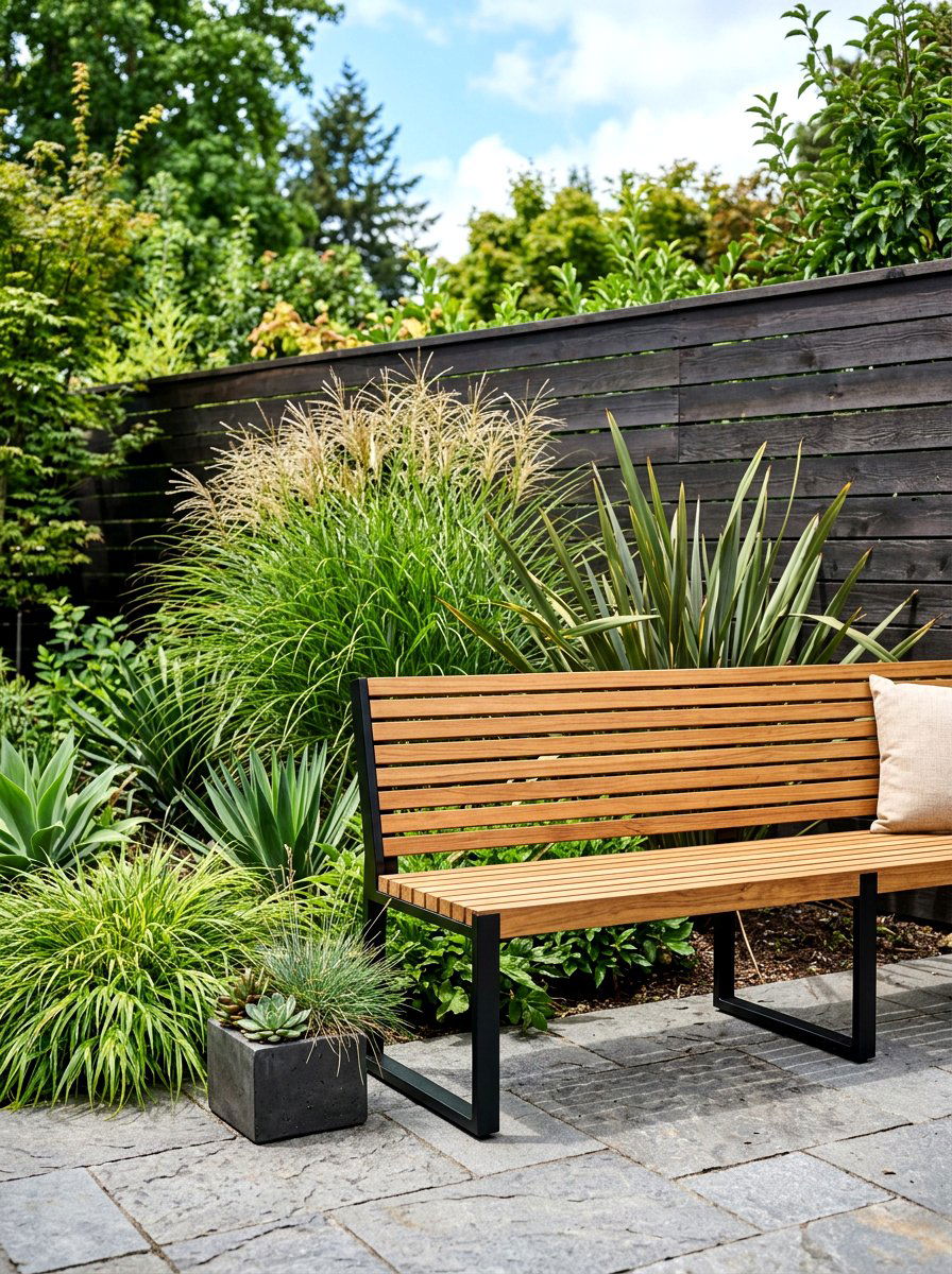 Slatted Wood Bench - 30 modern outdoor furniture ideas