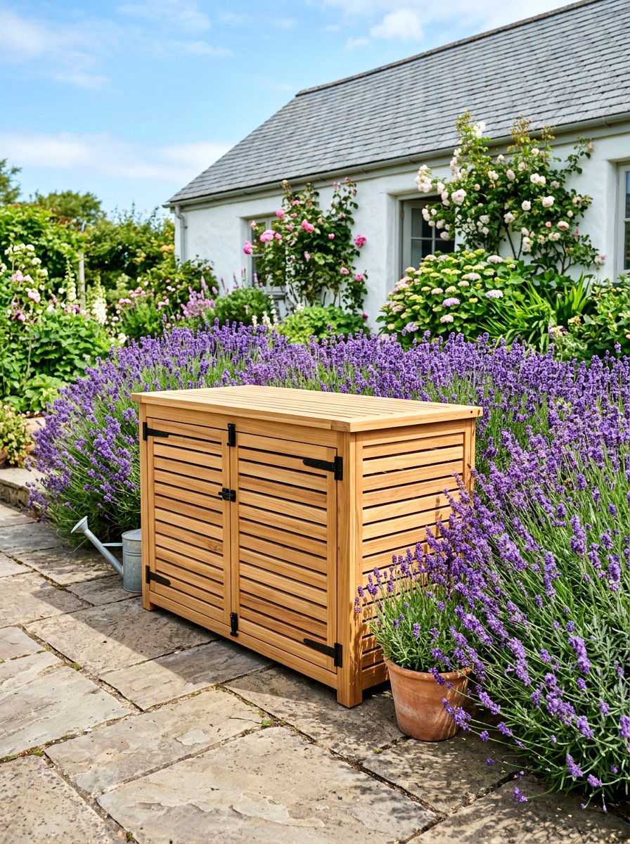 Slatted Wood Storage Box - 30 wood storage shed ideas