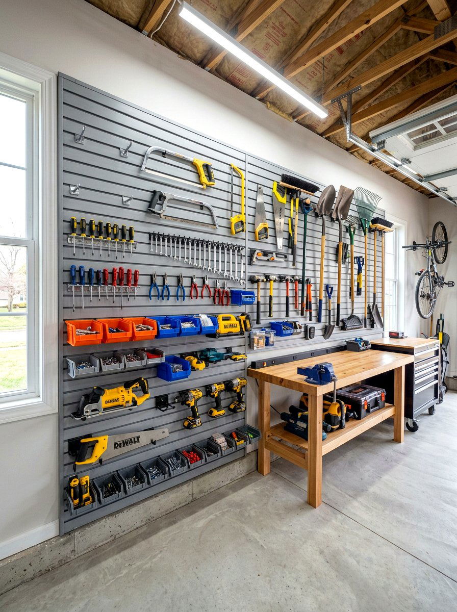 Slatwall Organization System - 30 garden shed storage ideas