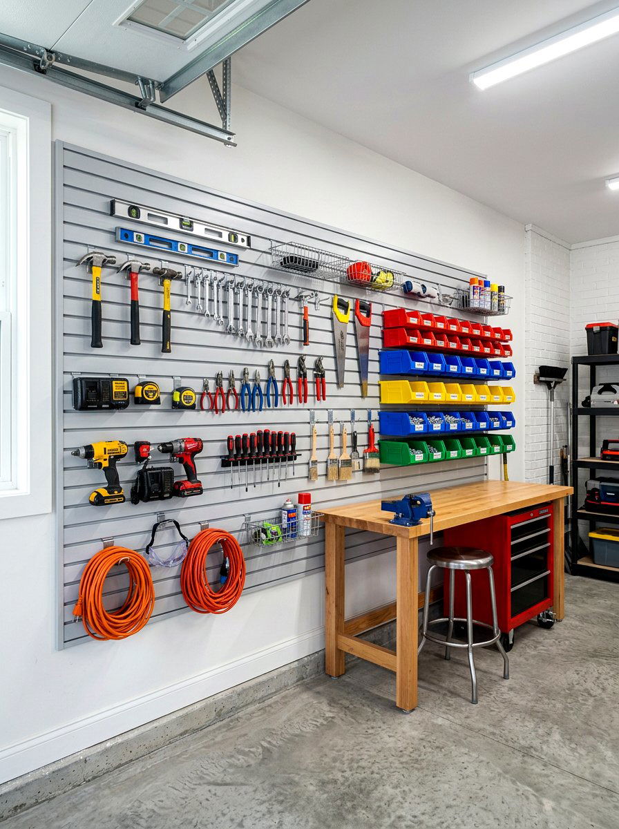 Slatwall Organization System - 30 garage makeover ideas