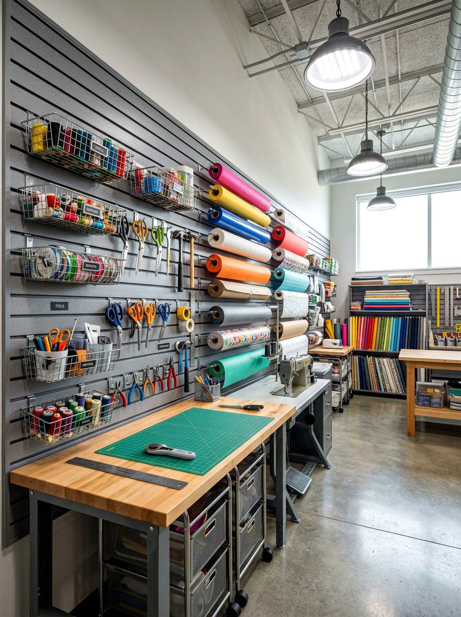 Slatwall Storage System - 30 craft supply storage ideas