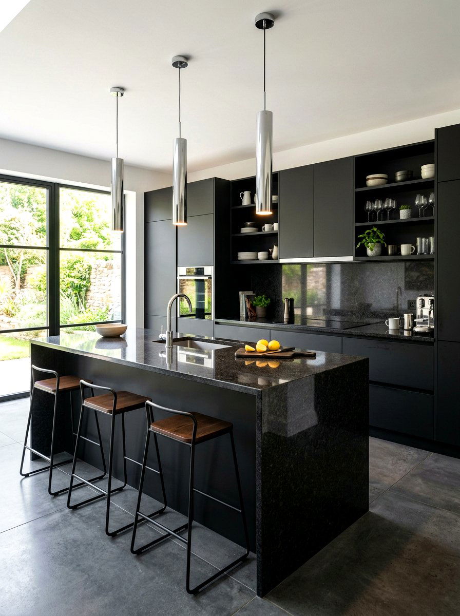 Sleek Chrome Cylinder Light - 30 chrome kitchen pendant ideas