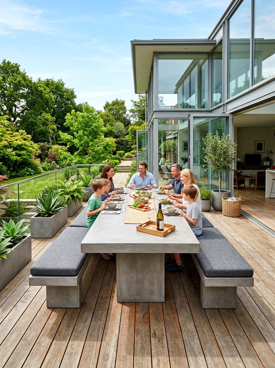 Sleek Concrete Furniture - 30 summer patio hosting ideas