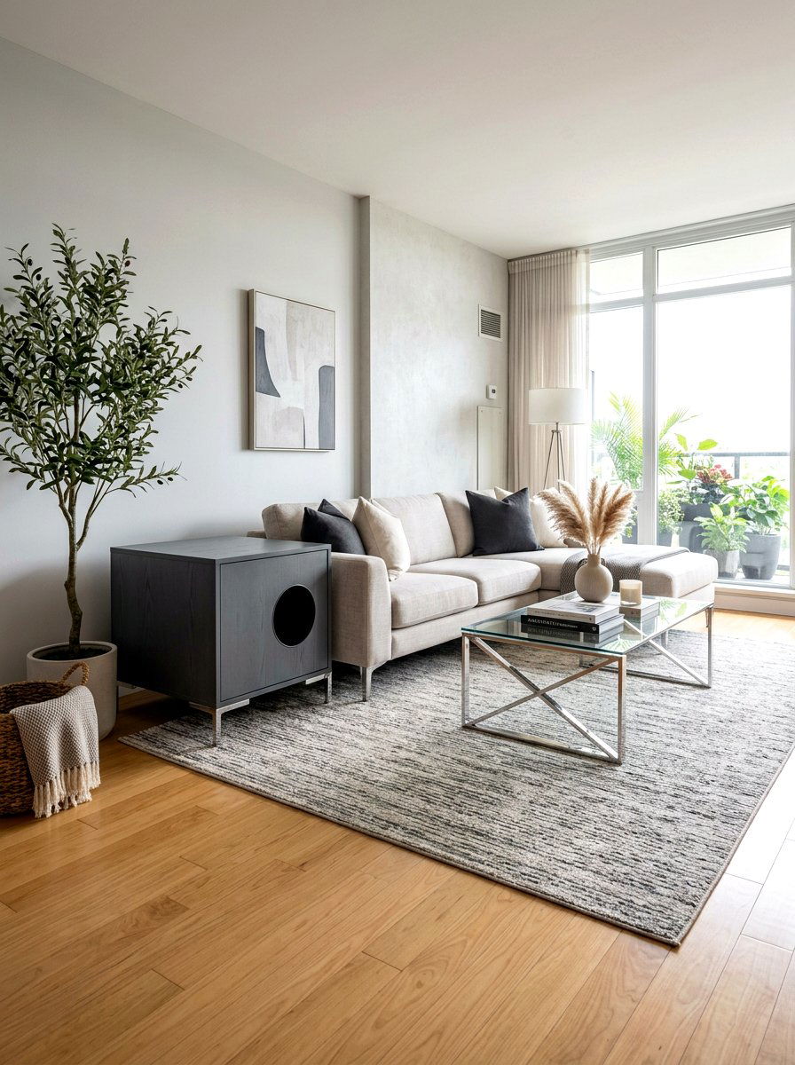 Sleek Grey Litter Box Furniture - 30 hidden litter box furniture ideas