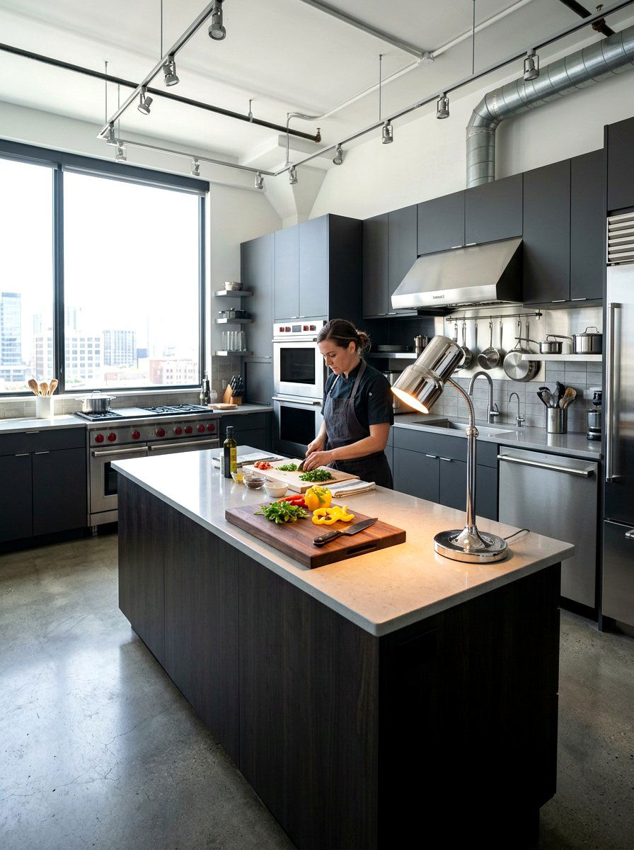 Sleek Kitchen Silver Lamp - 30 mini lamp on kitchen counter ideas