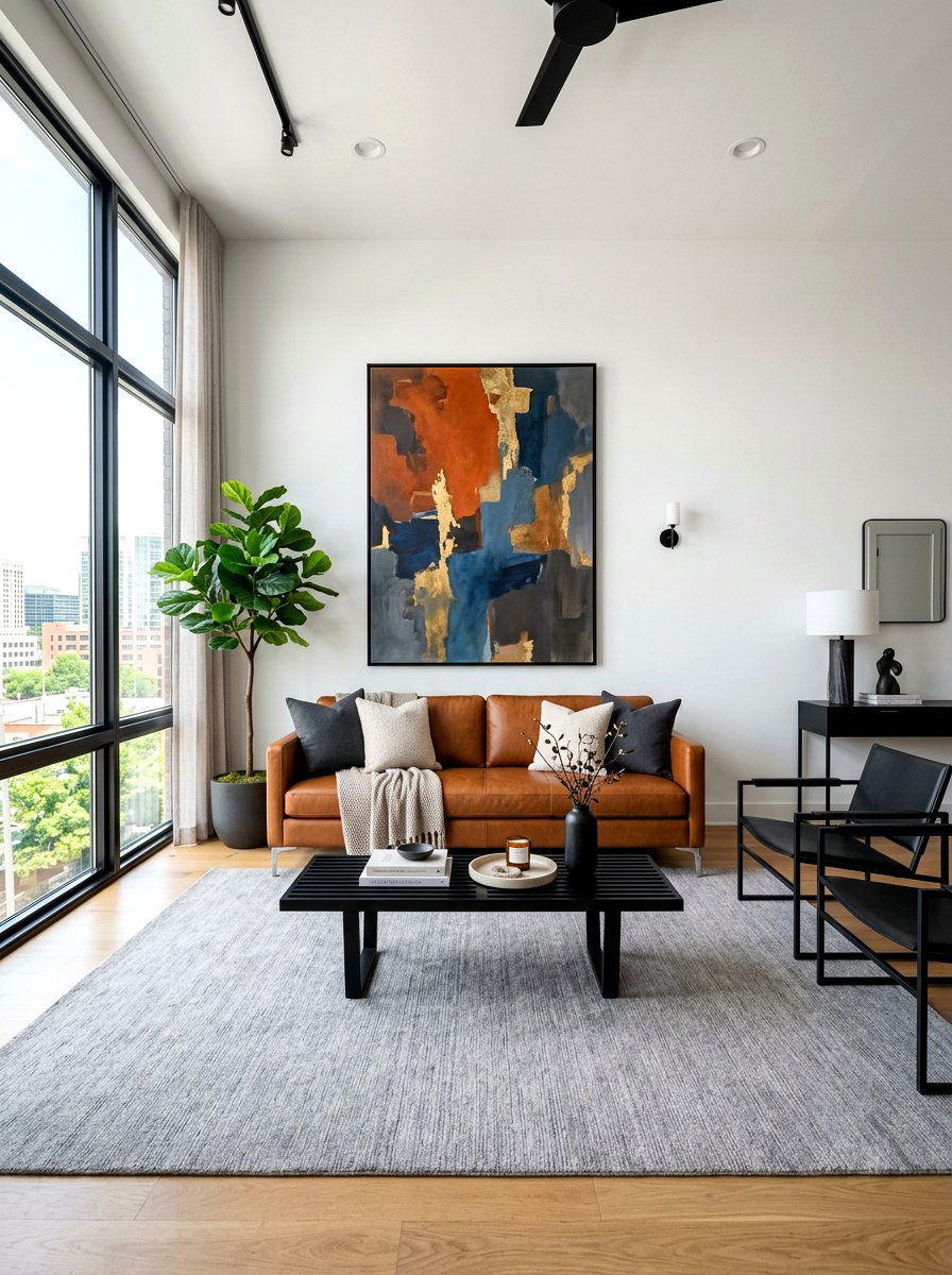 Sleek Leather Sleeper Living Room - 30 sofa bed room ideas