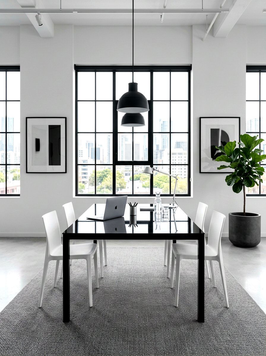 Sleek Monochrome Studio - 30 at home cafe dining ideas