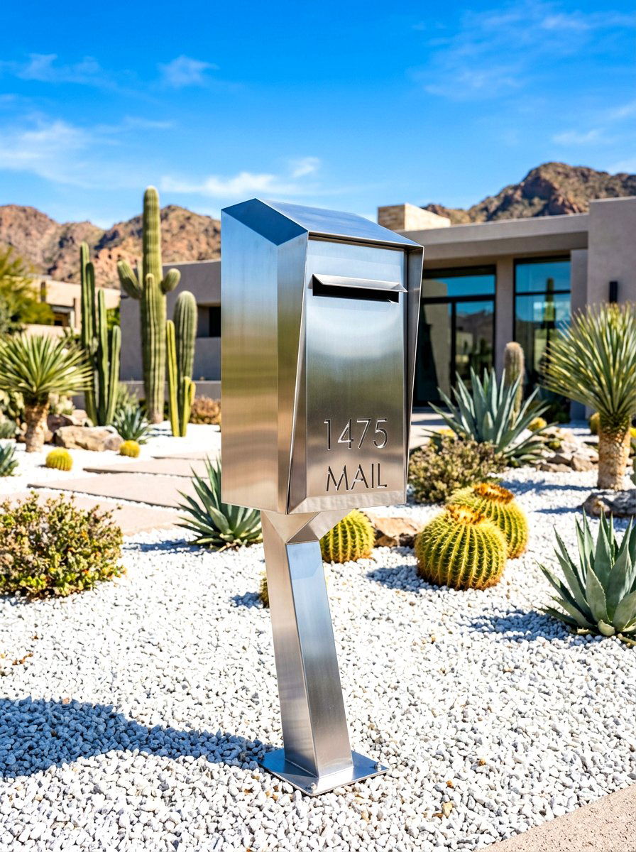 Sleek Stainless Steel Mailbox - 30 statement mailbox ideas aesthetic