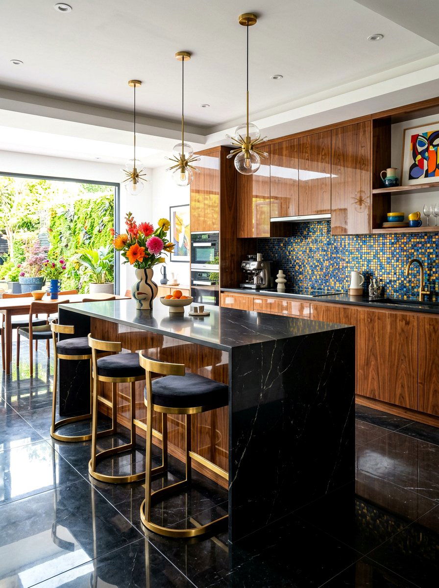 Sleek dark wood kitchen - 30 dark wood kitchen ideas