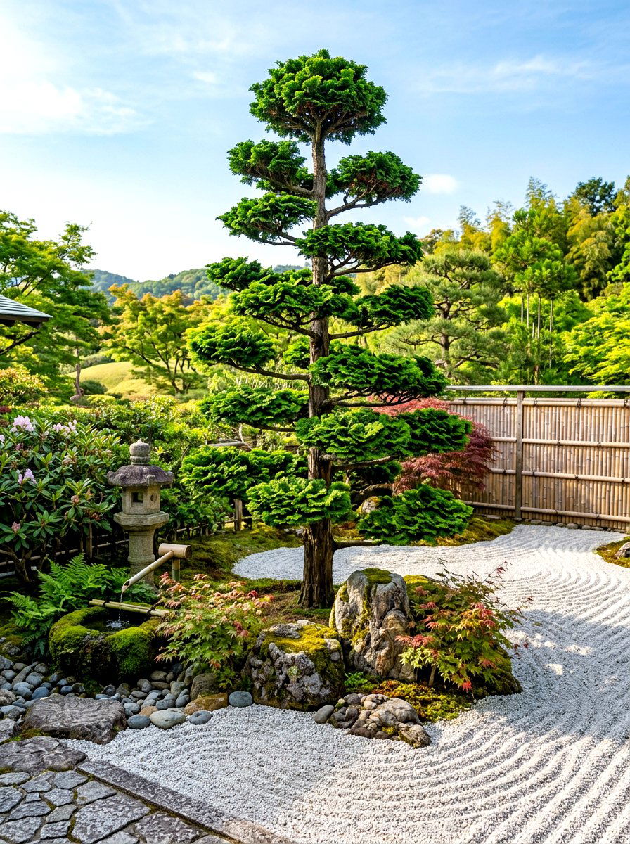 Slender hinoki false cypress - 30 evergreen front yard ideas