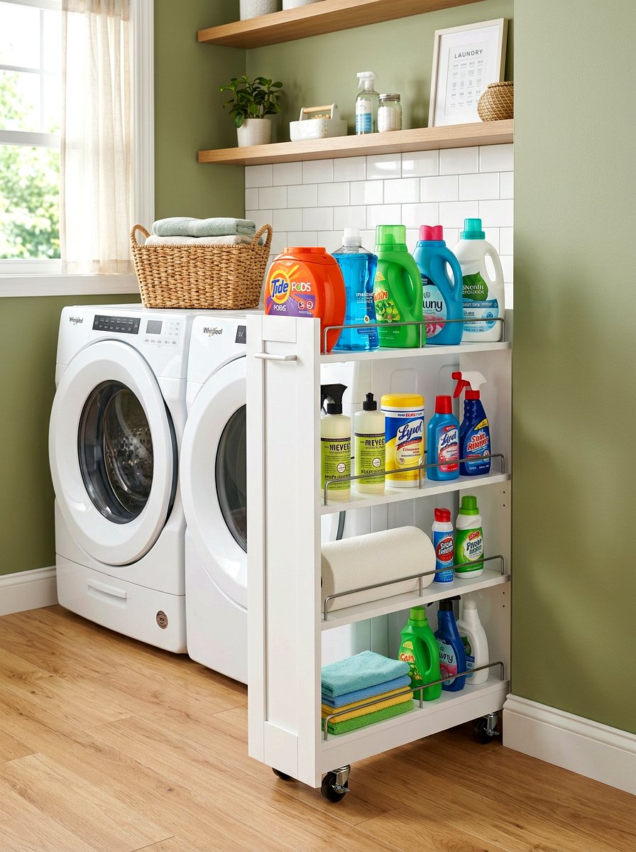 Slide Out Cleaning Pantry - 30 organizing cleaning supplies ideas