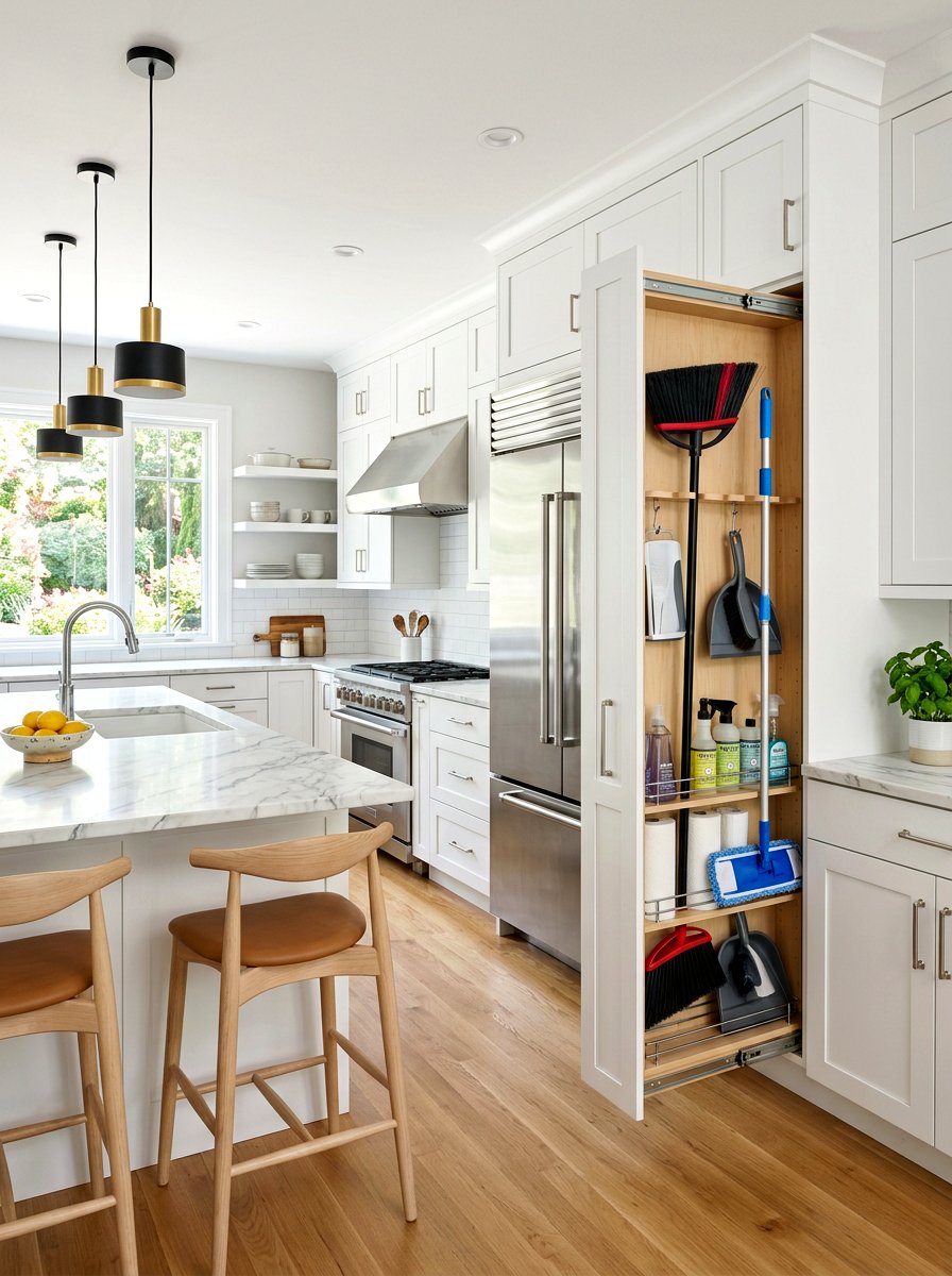 Slide Out Pantry Cabinet - 30 mop broom storage ideas
