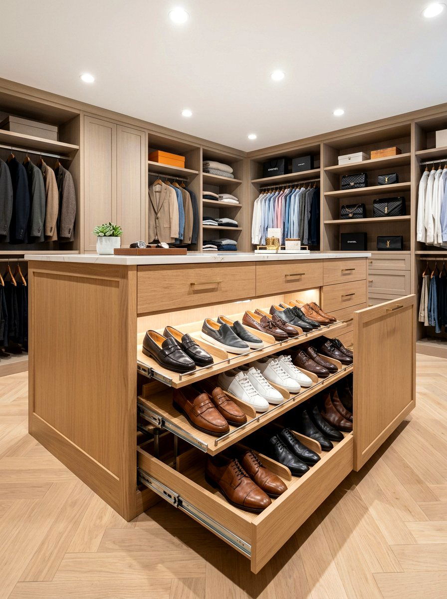 Slide Out Shoe Drawer - 30 shoe closet ideas