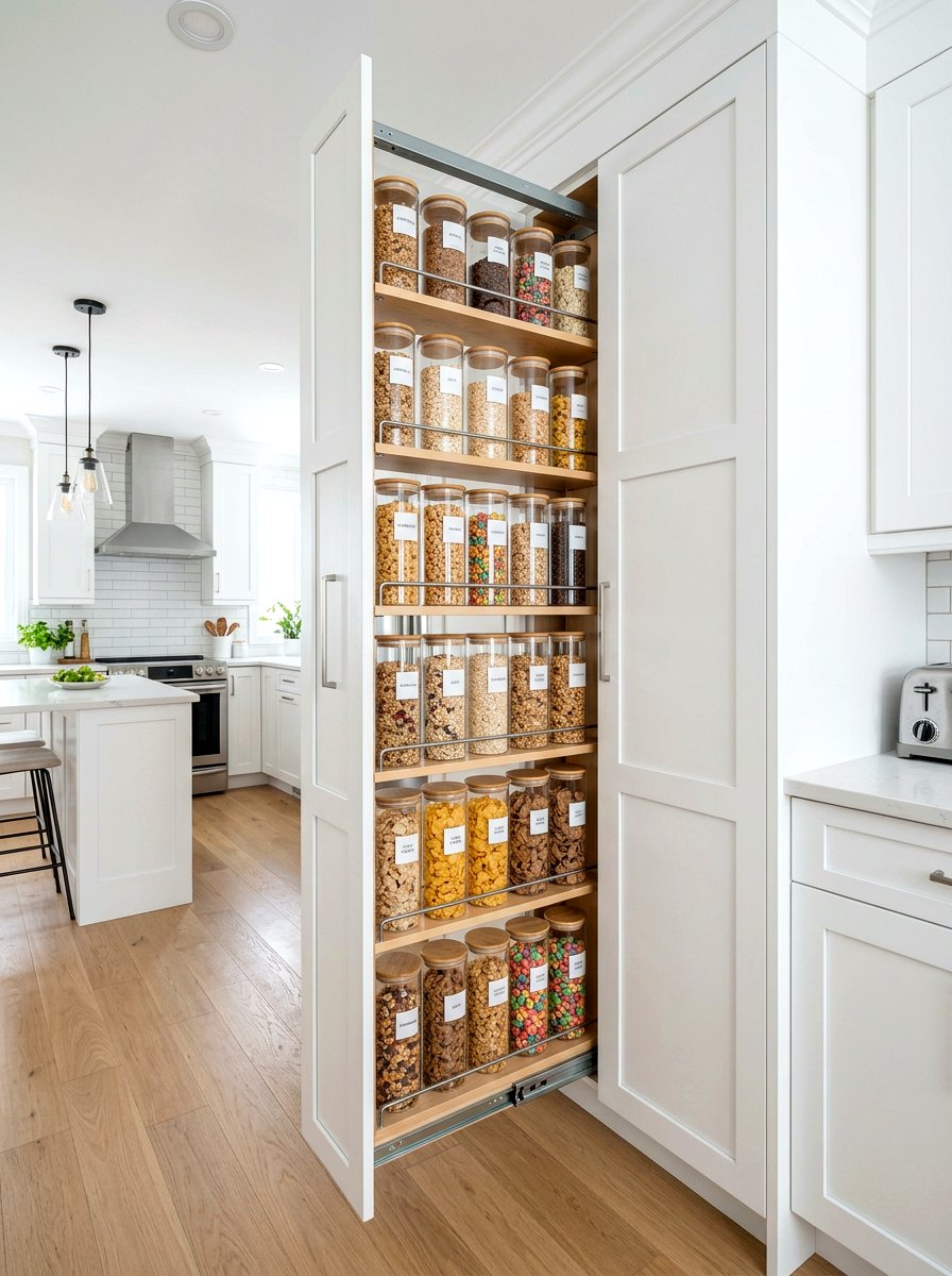 Slide out cereal rack pantry - 30 cereal station pantry ideas