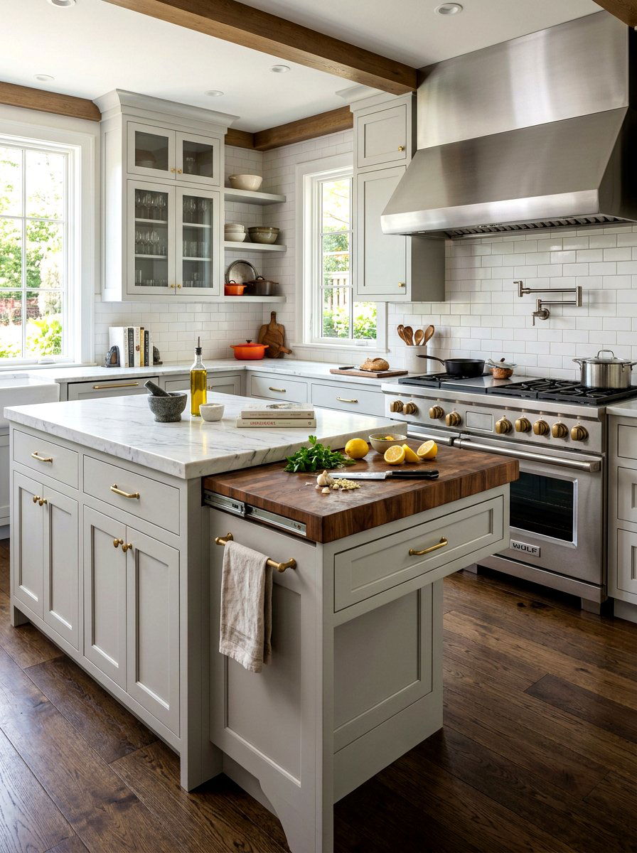 Slide out cutting board - 30 island end cap ideas