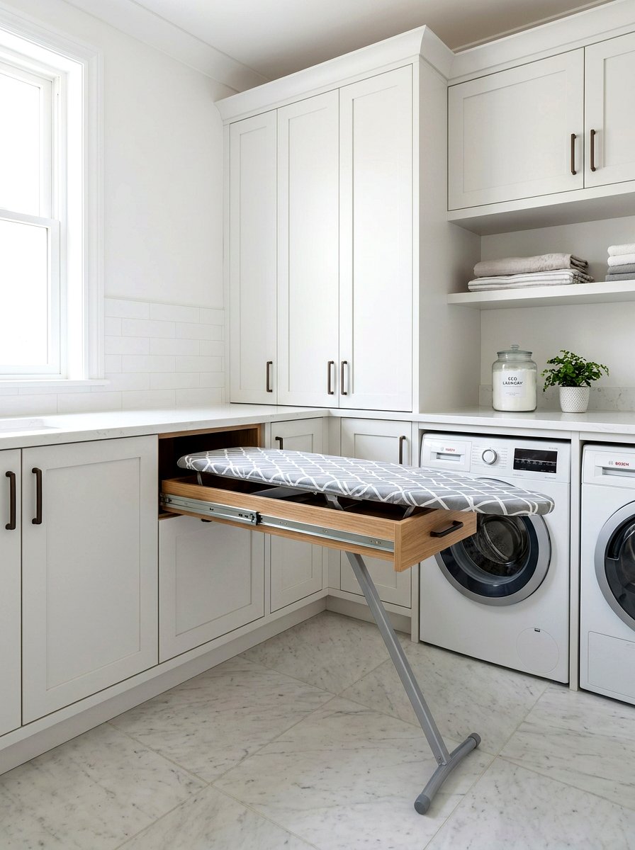 Slide out ironing board - 30 organizing a laundry closet ideas