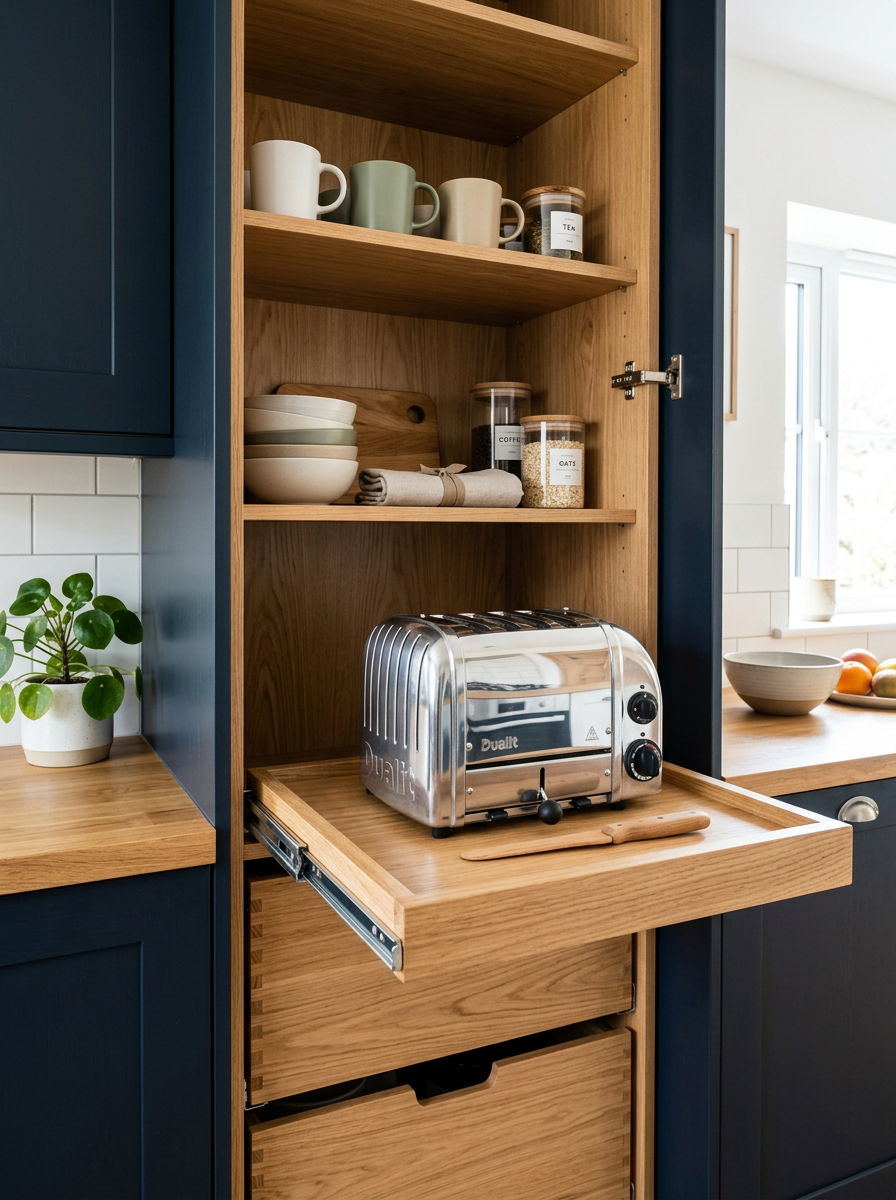Slide out toaster tray - 30 hidden toaster garage ideas aesthetic