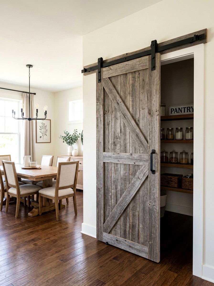 Sliding Barn Door - 30 rustic dining room ideas