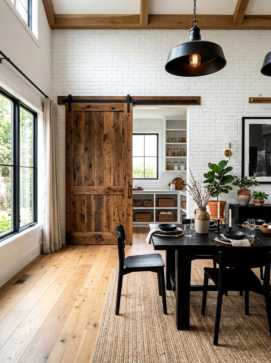 Sliding Barn Door - 30 semi open floor plan ideas