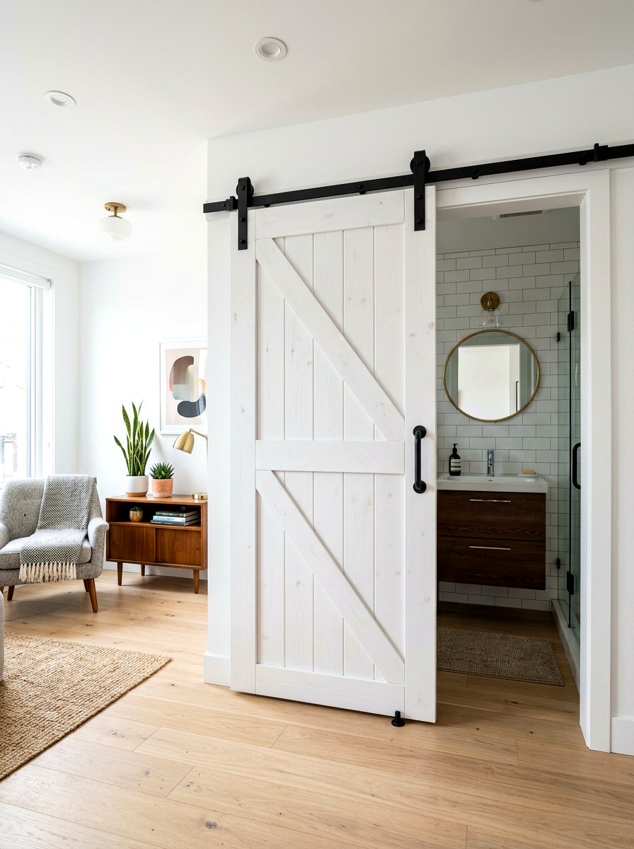 Sliding Barn Door - 30 studio apartment ideas