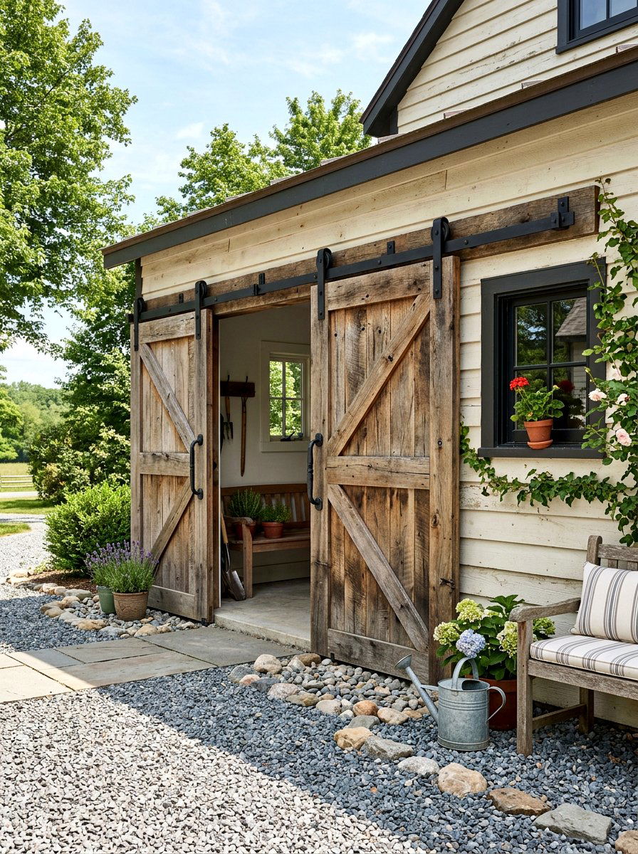 Sliding Barn Door - 30 trash bin screen ideas