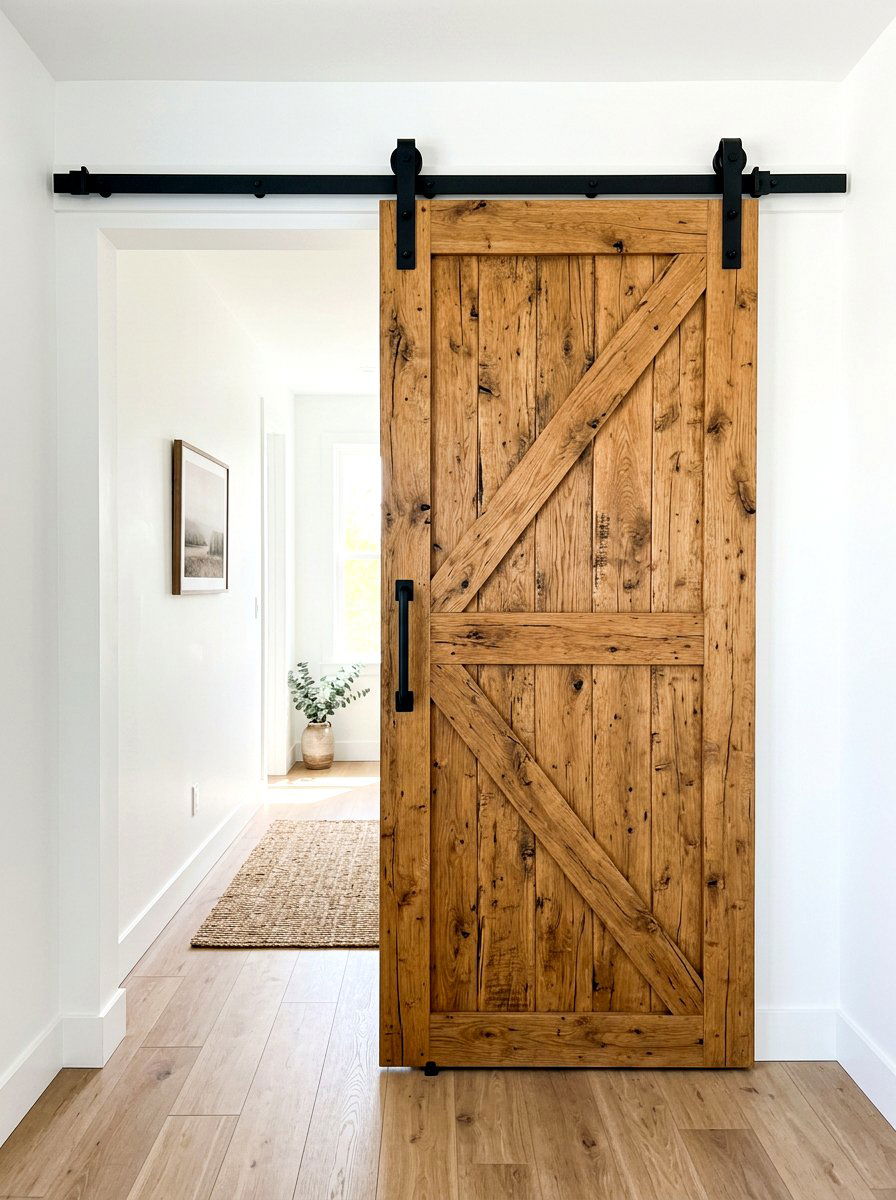 Sliding Barn Door - 30 room divider apartment aesthetic ideas